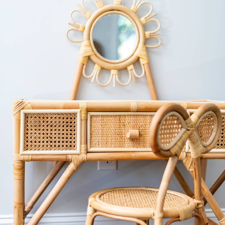 Auden & Avery - Wholesale Wood Toy - Kids - Jessie Kids Rattan Vanity0
