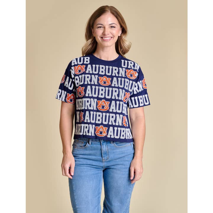 Paillet Repeat T-shirt | Auburn for engroshandel hos Stewart Simmons