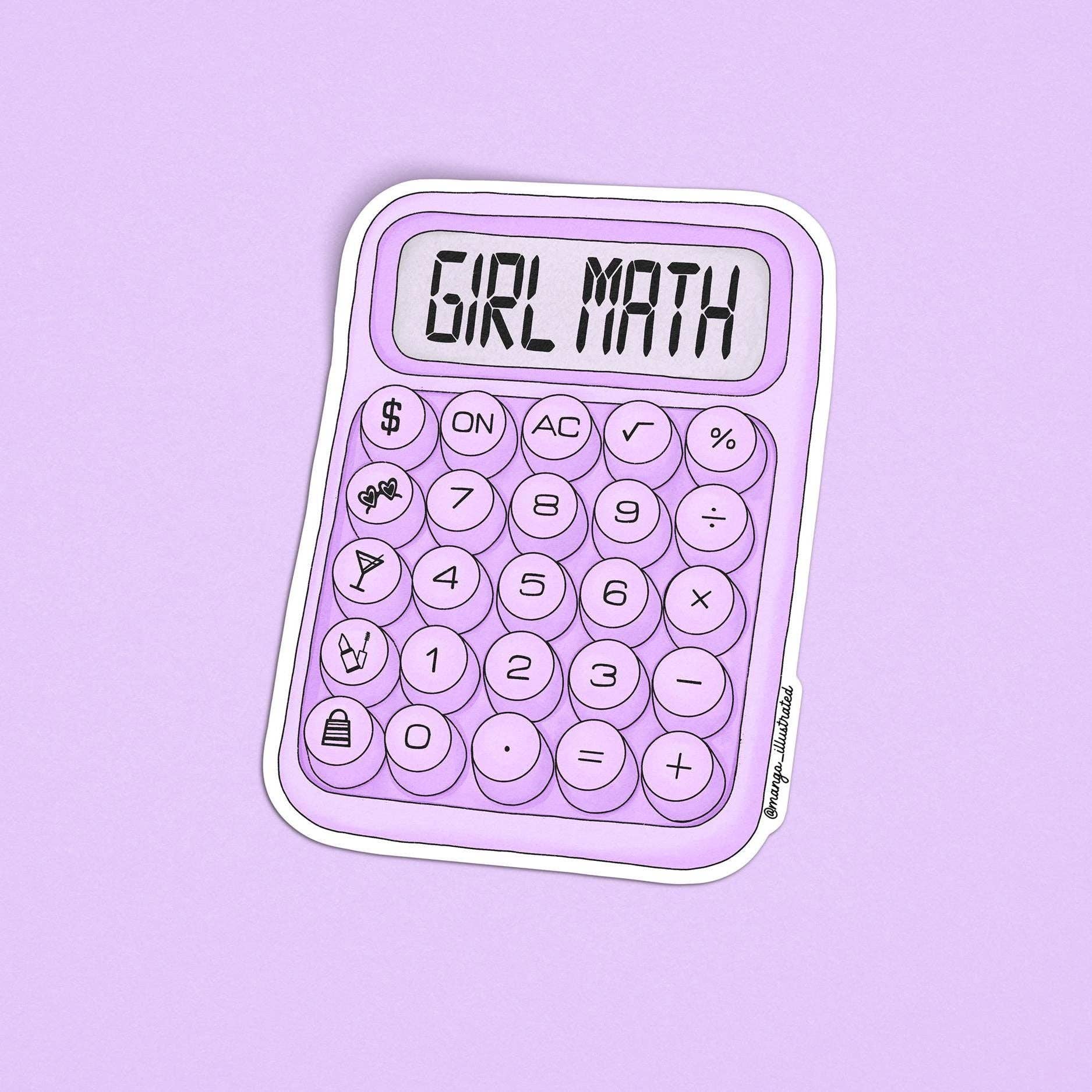 MangoIllustrated - Wholesale Sticker - Girl math calculator sticker