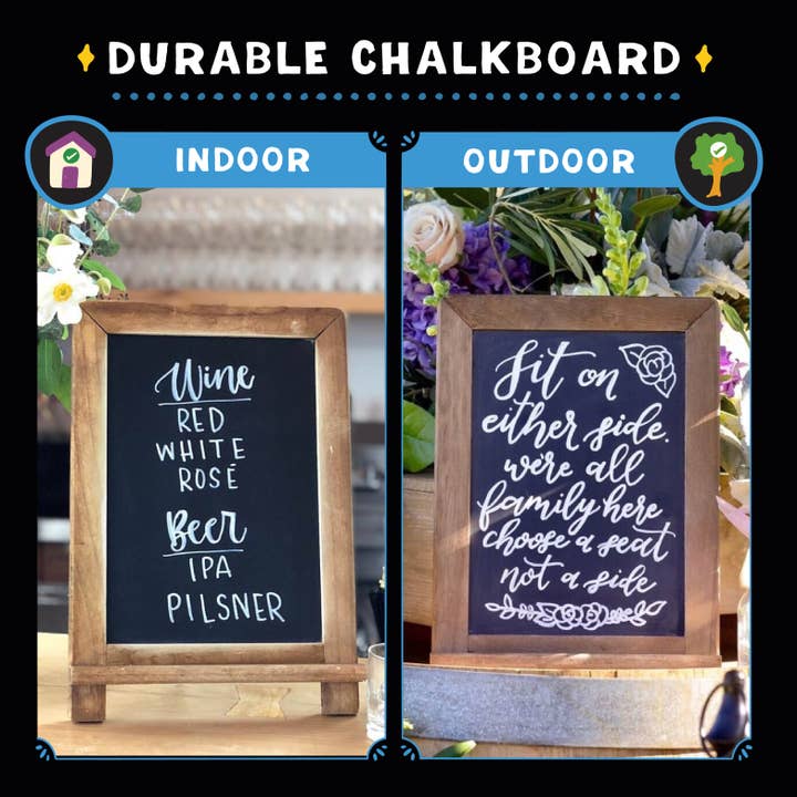 VersaChalk - Wholesale Chalkboard - Table Top Folding Chalkboard + Fine Tip White Marker