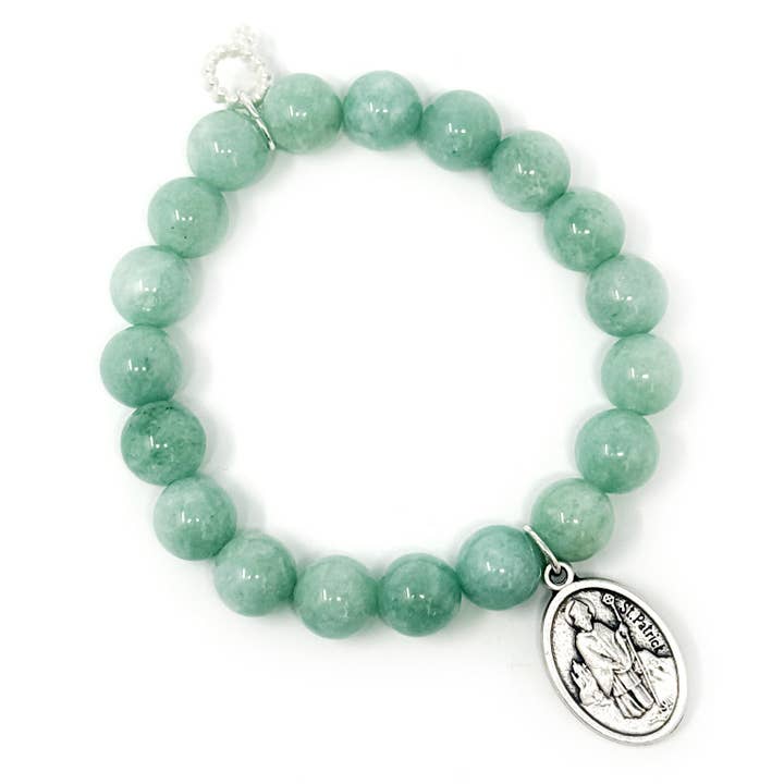 10mm Klaver Groene Agaat met St. Patrick voor wholesale door PowerBeads by jen