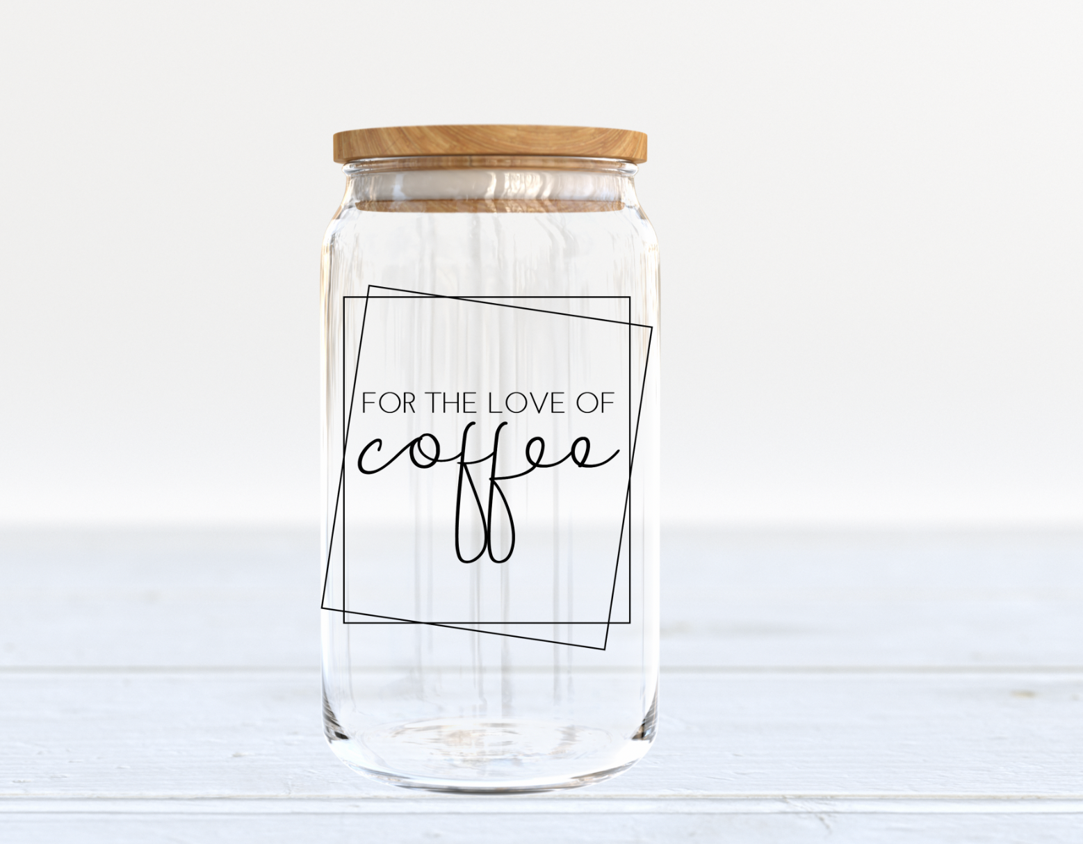 NRealesDesign - Wholesale Drinking Glass/Cup - for the love of Coffee glass can with straw and lid1