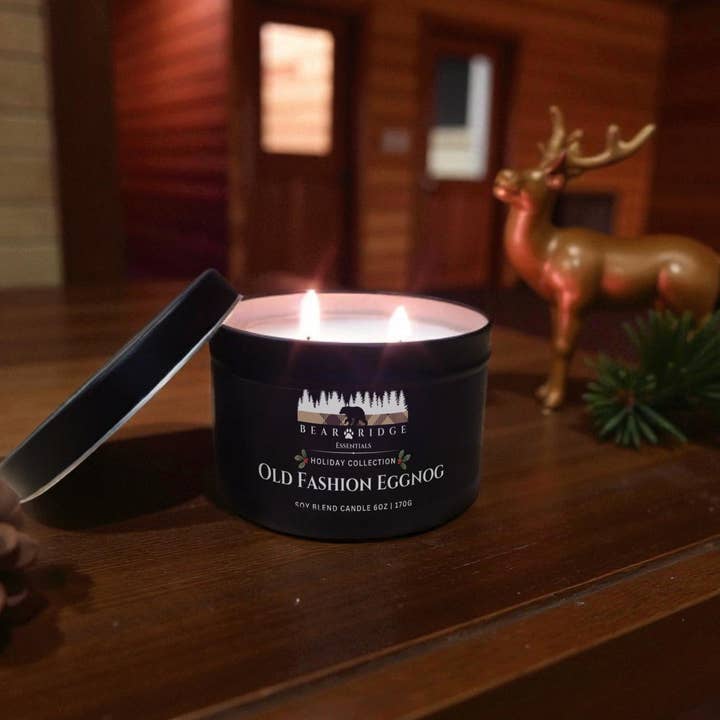 Bear Ridge Essentials – wholesale Jar/filled candle – Old Fashion Eggnog 6 oz Soy Candle3