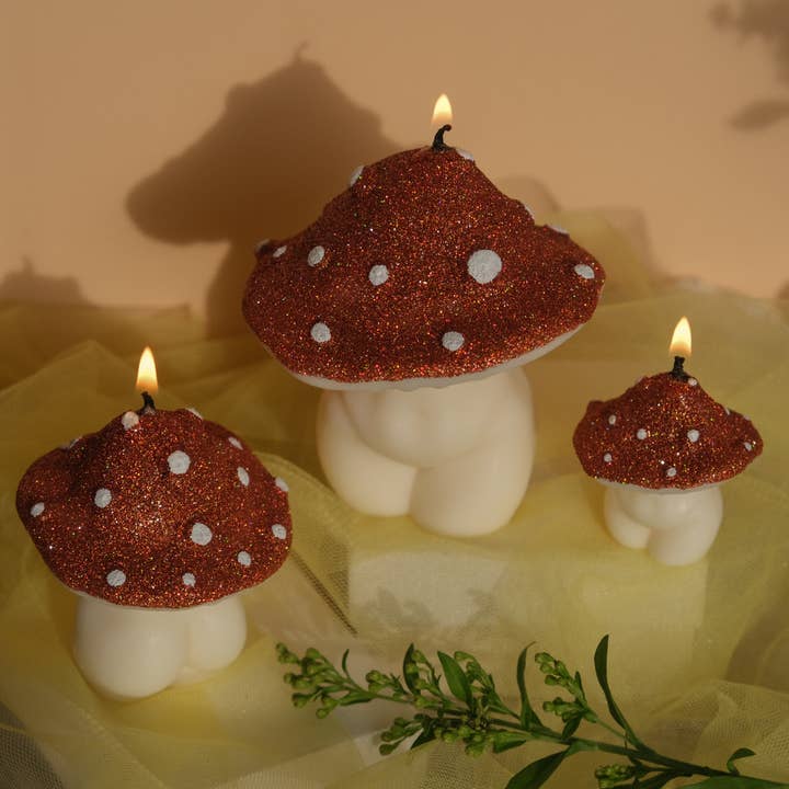 Interlude Candles - Venta al por mayor Velas de diseño llamativo - Trío de Velas de Hongo Diosa Brillantes de Cera de Soya9