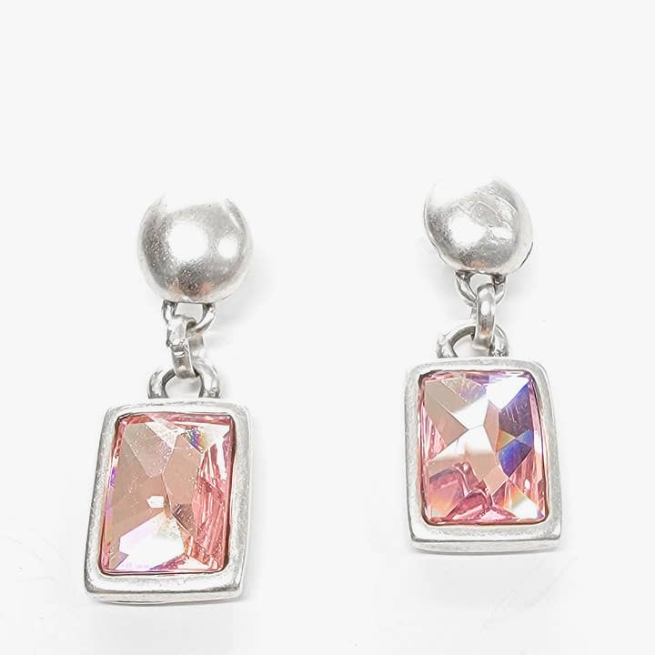Handmade Pink Crystal Pewter Earrings - 1816 Pink for wholesale by Chanour