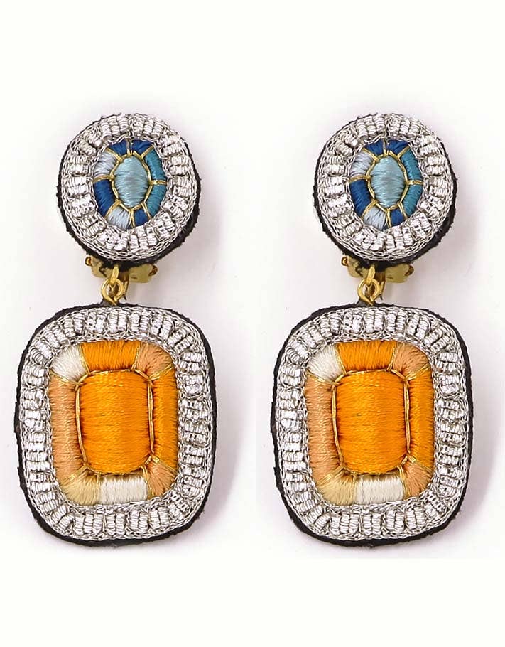 Céleste Mogador - Wholesale Dangle Earrings - Youkoukoun citrine and aquamarine earring1