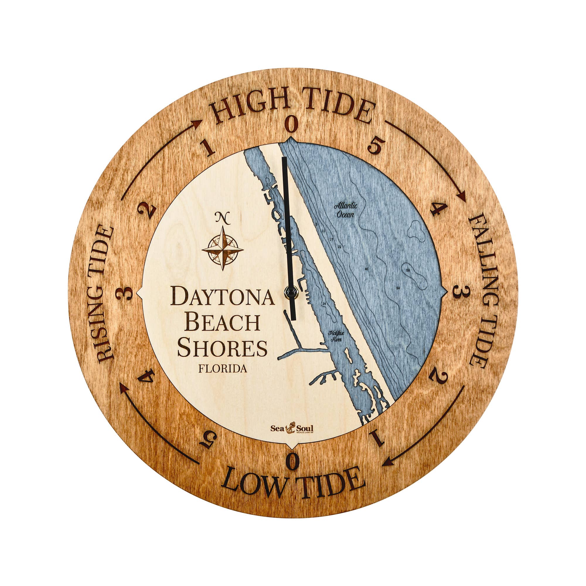 Sea & Soul Nautical Chart Art - Wholesale Wall Clock - Florida East Coast Nautical Chart Tide Clock-Many Locations41