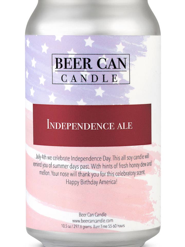 Beer Can Candle Original Scent- Independence Ale for wholesale by Front Street Designs