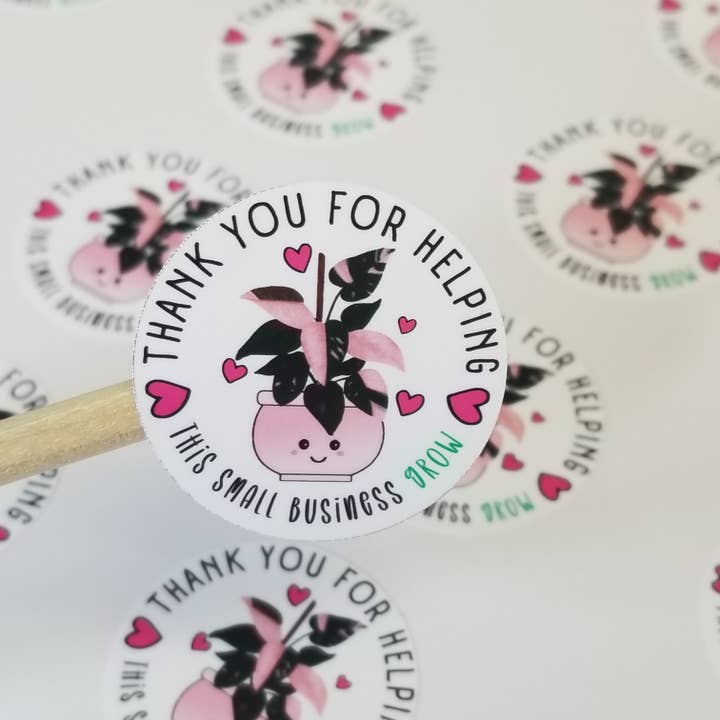 Small Business Thank You Stickers-1.5" 24pcs, 3" 6pcs for wholesale by NavAna Print