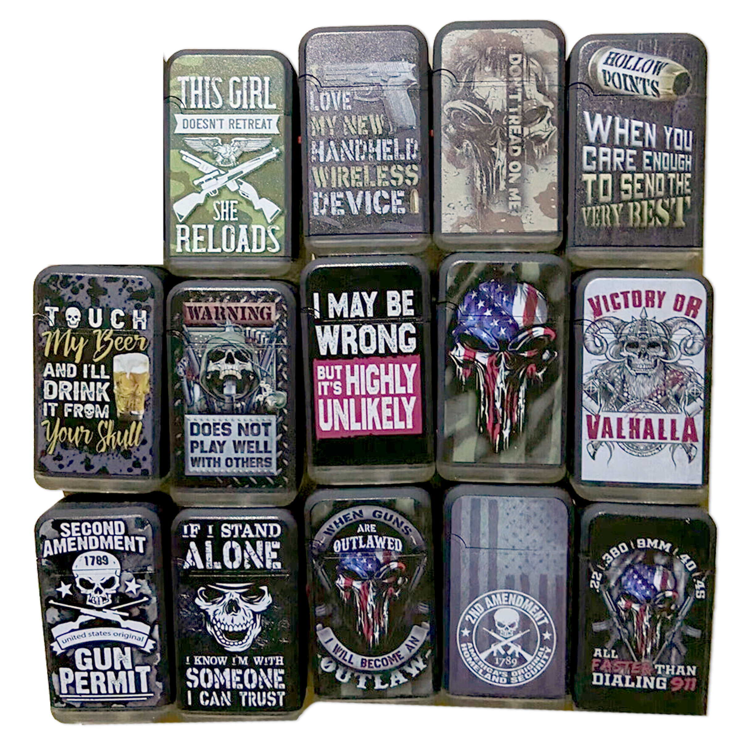 Novelty Brands - Wholesale Lighter - Tac Gear Patriot Dual Torch Lighter Assortment - 15/Display1