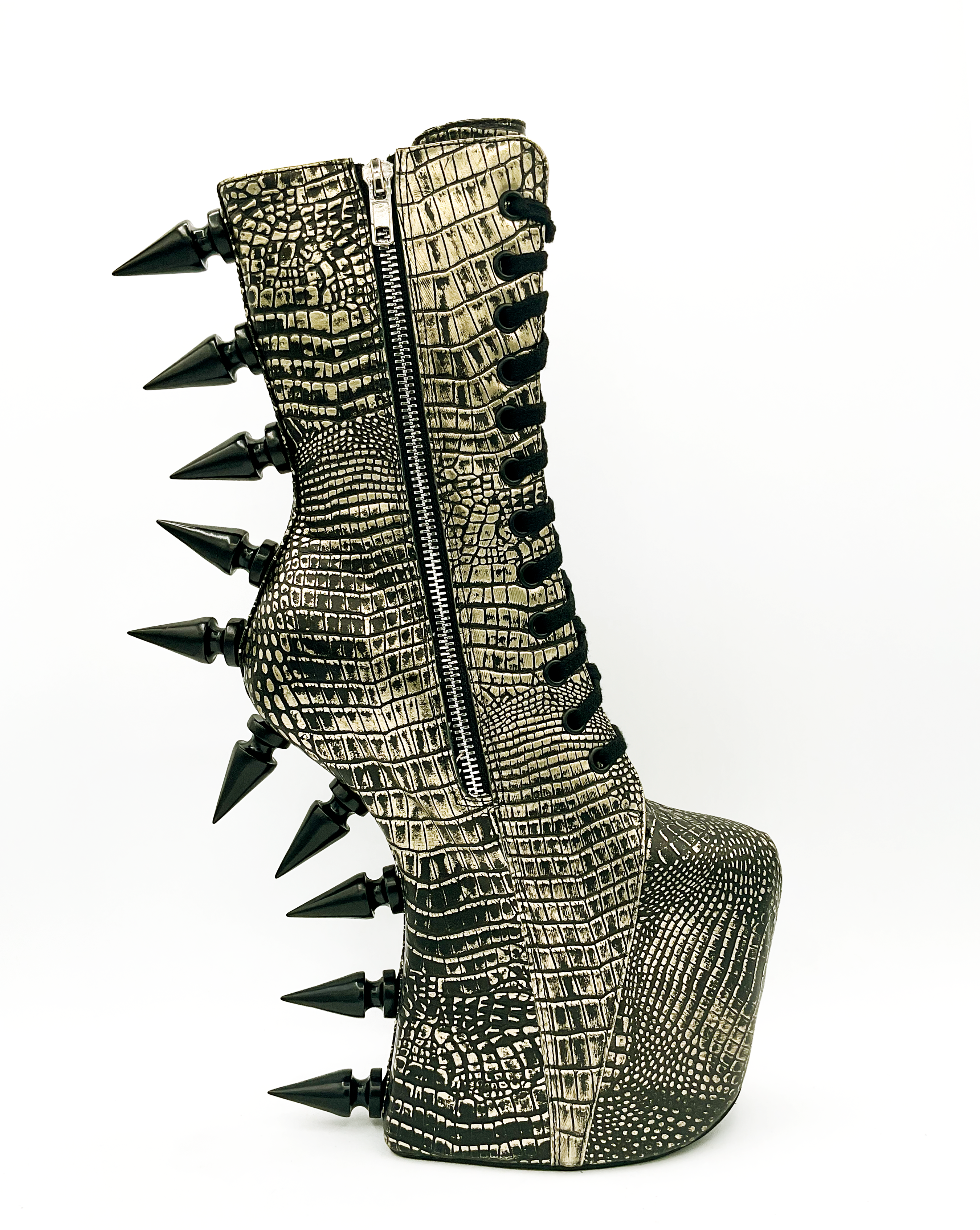 Charla Tedrick Footwear - Wholesale Platform Heels - Women's - Prehistoric Gold Platform Boot2