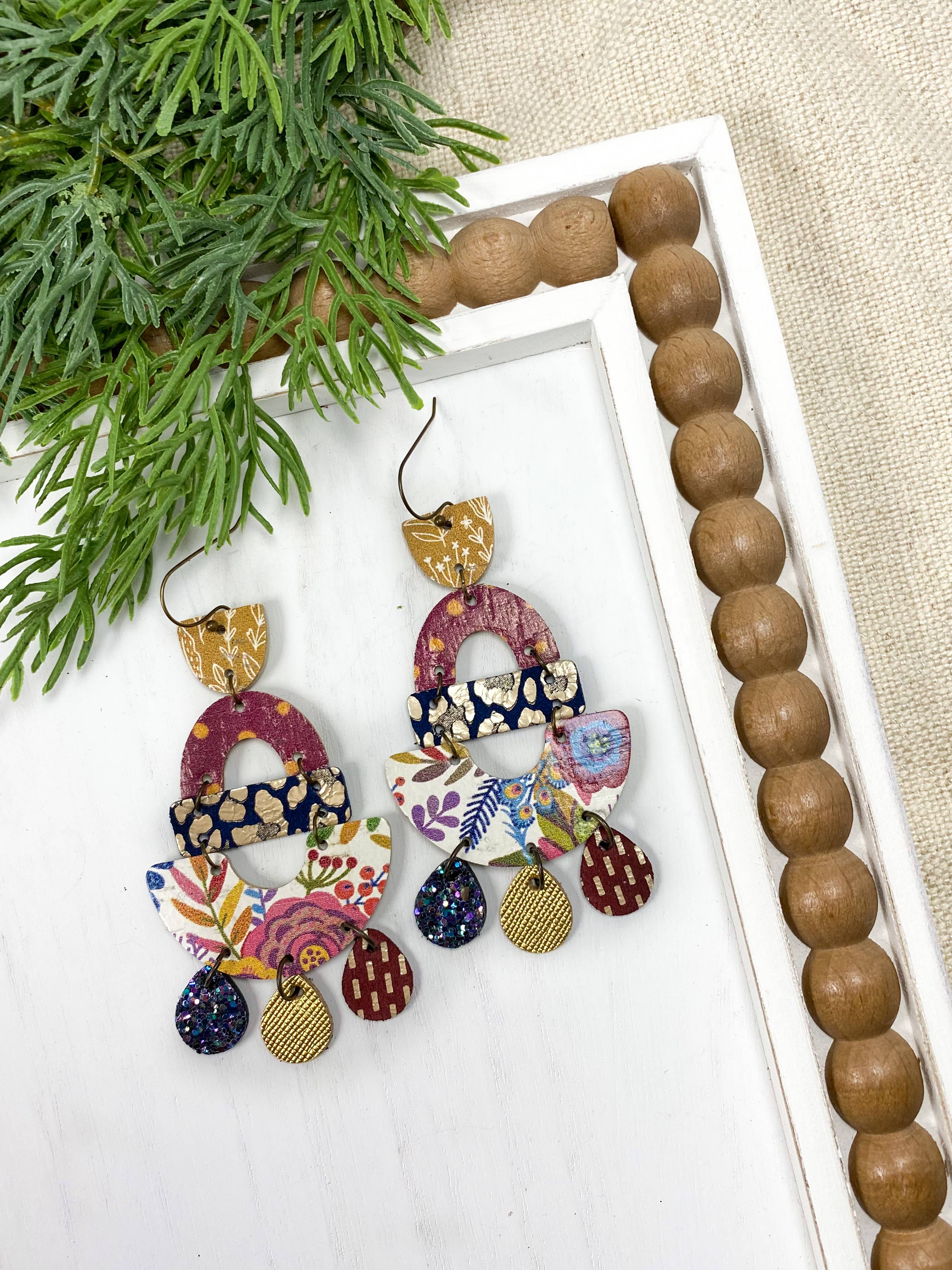 Anabelle+Oak - Wholesale Dangle Earrings - Plum Floral Chandeliers1