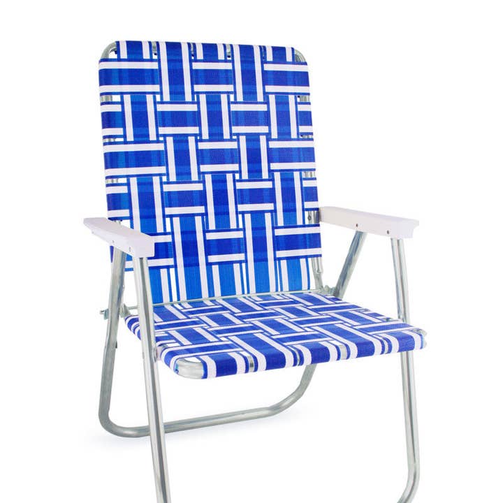 Lawn Chair USA - Wholesale Folding chair - Blue and White Stripe Classic Lawn Chair0