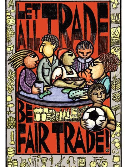 Comércio Justo (Cartaz) por atacado de Ricardo Levins Morales Art Studio