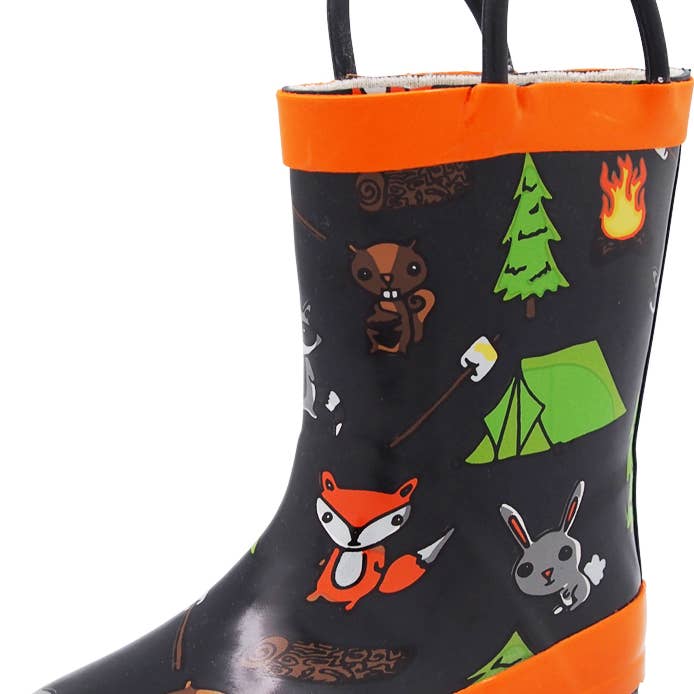 Bottes de pluie en caoutchouc Norty pour filles 11-3 Campfire 16492 Prepack pour la vente par The Norty Brand