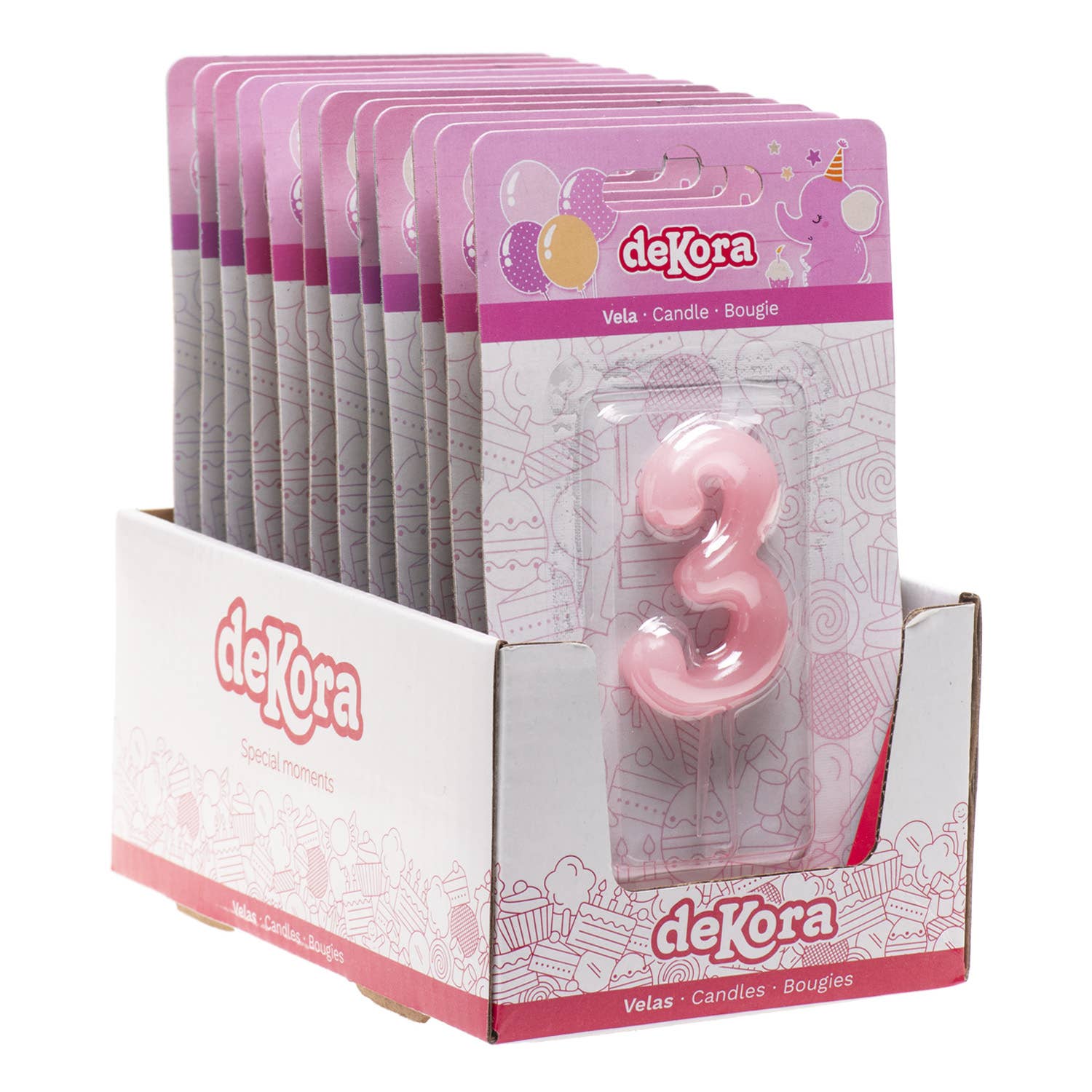 Birthday candle for decorating cakes, baby pink for wholesale on Faire13