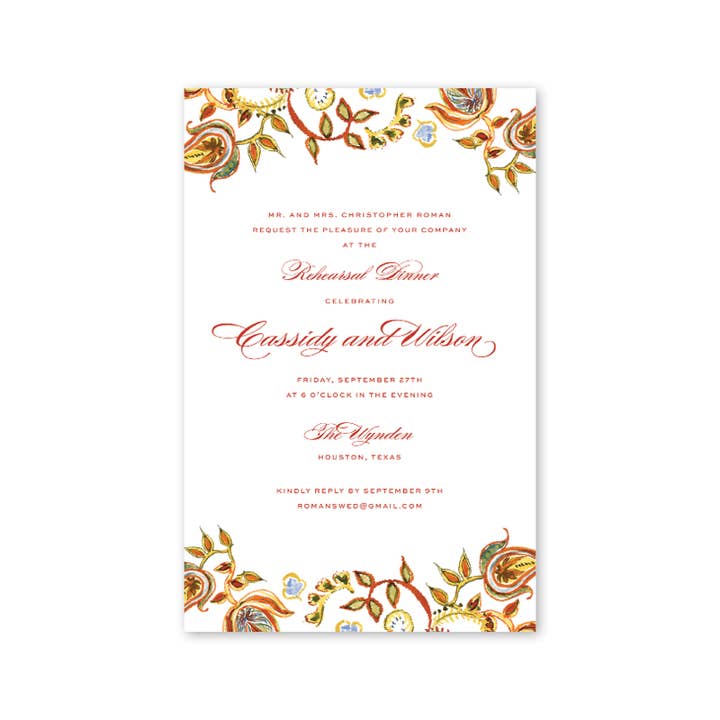 Dogwood Hill - Wholesale Invitations - Autumn Paisley Bulk Invitation3