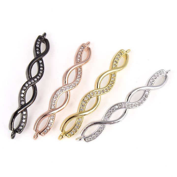 Beads Creation - Vendita all'ingrosso Ciondolo/pendente - Ciondolo a forma di doppia elica a infinito placcato oro