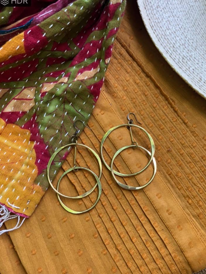 Double Hooped Dangler Earrings for wholesale by Commonality Cooperative