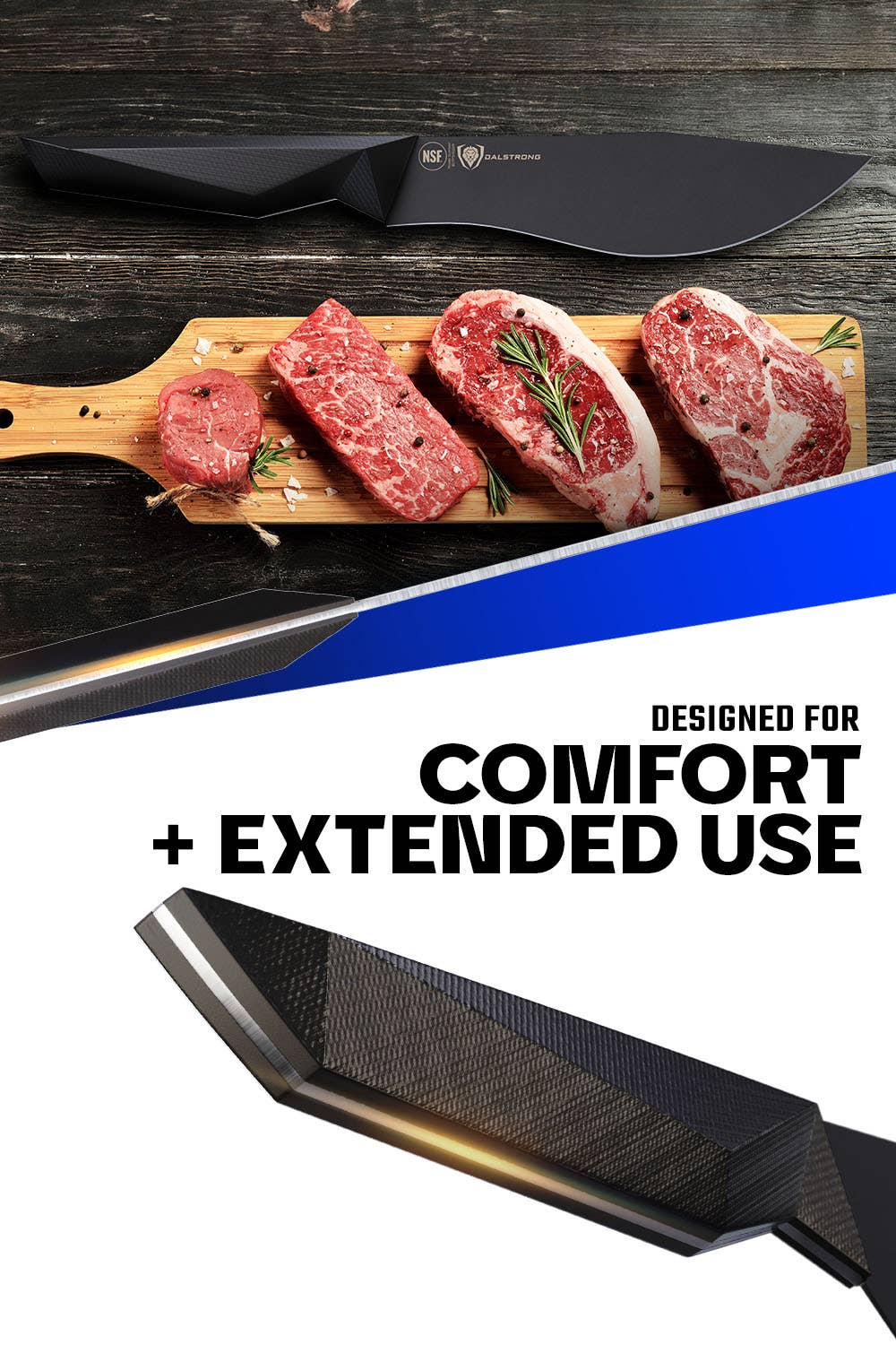 Dalstrong - Wholesale Kitchen/Utility Knife - Chef's-Cleaver Hybrid "Barong" Knife 7" | Shadow Black Series | NSF Certified | Dalstrong ©4