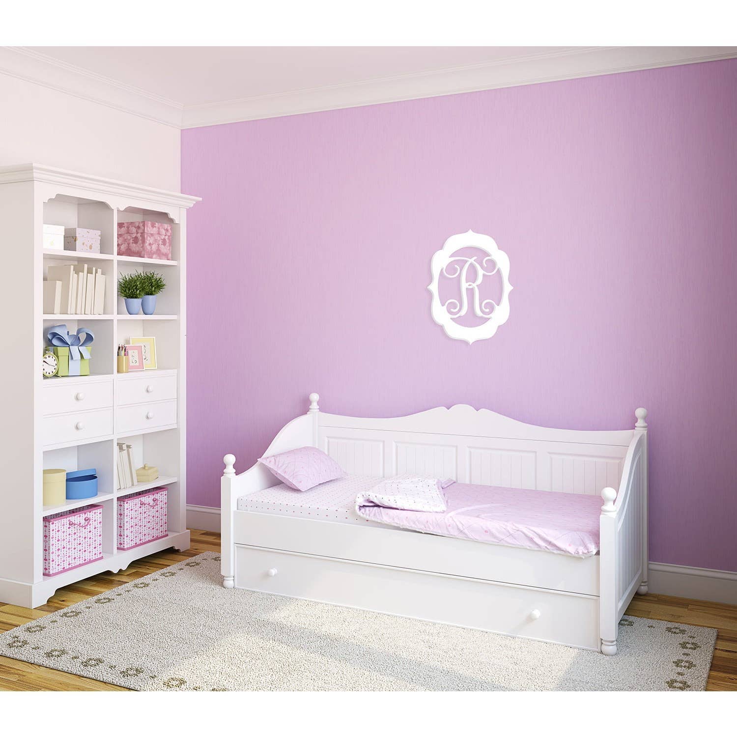 Wholesale Boutique - Wholesale Wall Sign - Fancy Frame Wood Monogram- Single Initial2