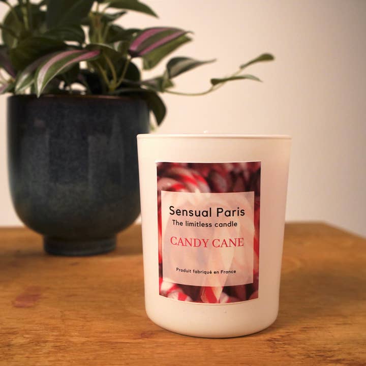 Candy cane candle for wholesale by Sensual Paris