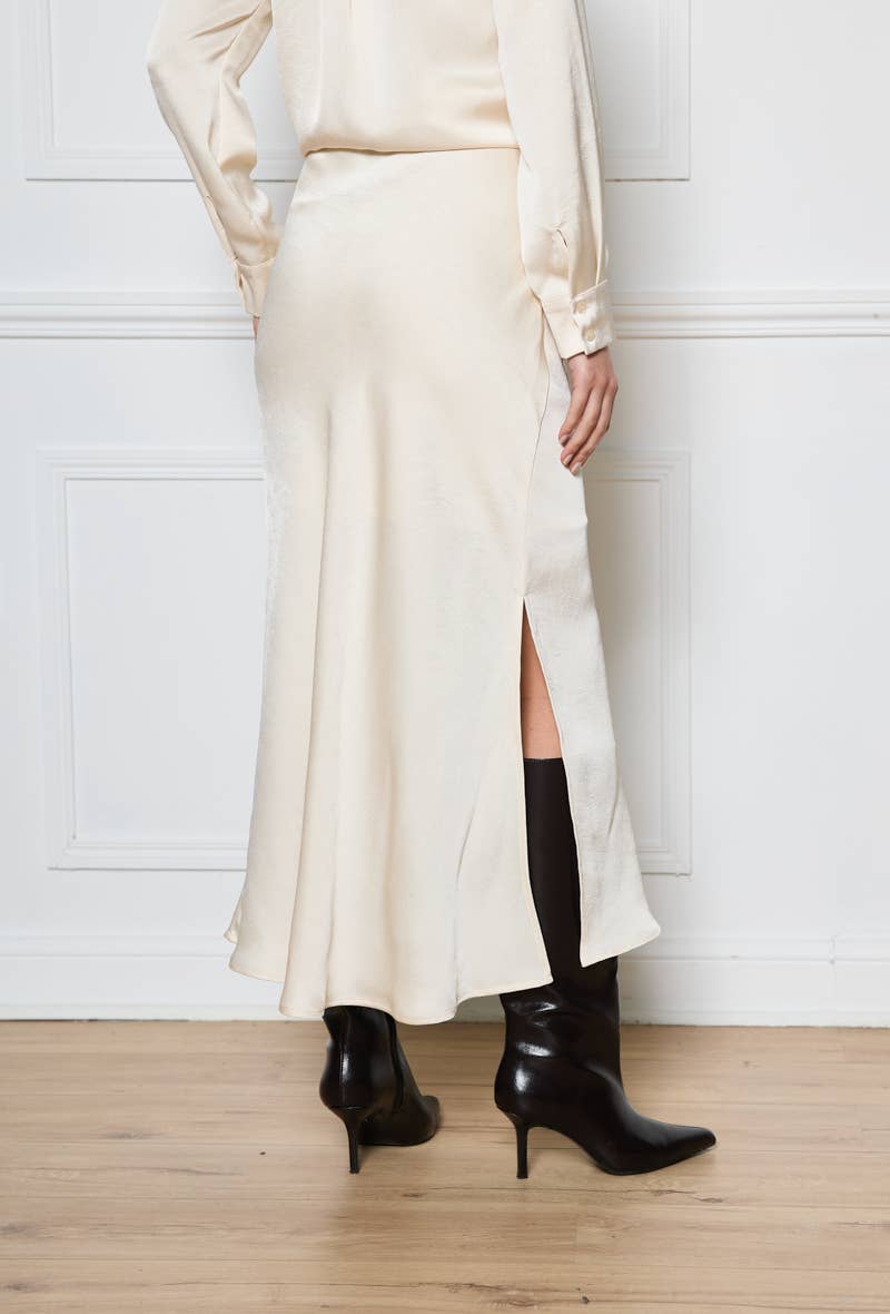 LULUMARY - Vente Jupe – femme - Jupe satinée SK85624