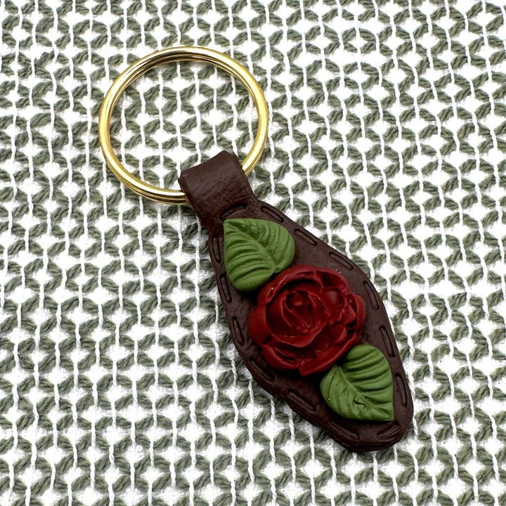 Polymer Clay Rose Keychain for wholesale by Making with Molli
