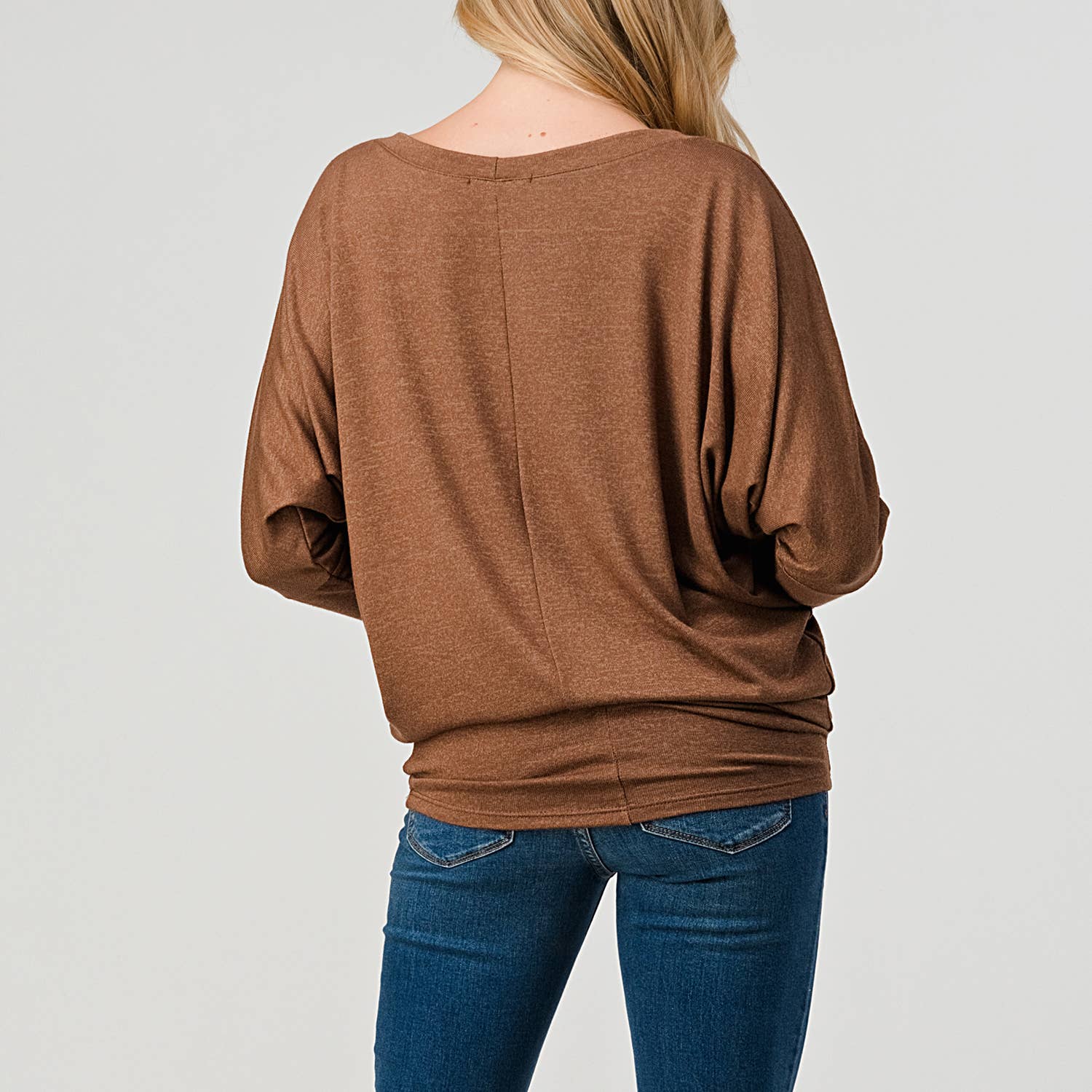 Heimious - Vente Haut en maille – femme - Haut en tricot Hacci à manches longues et col rond à manches Dolman, 27013