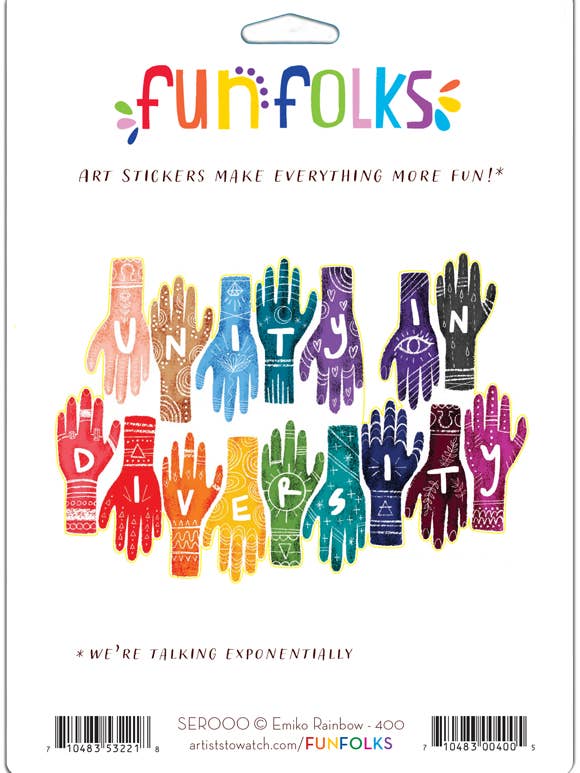 PEGATINA DE VINILO SER000 UNITY IN DIVERSITY para venta al por mayor de Fun Folks