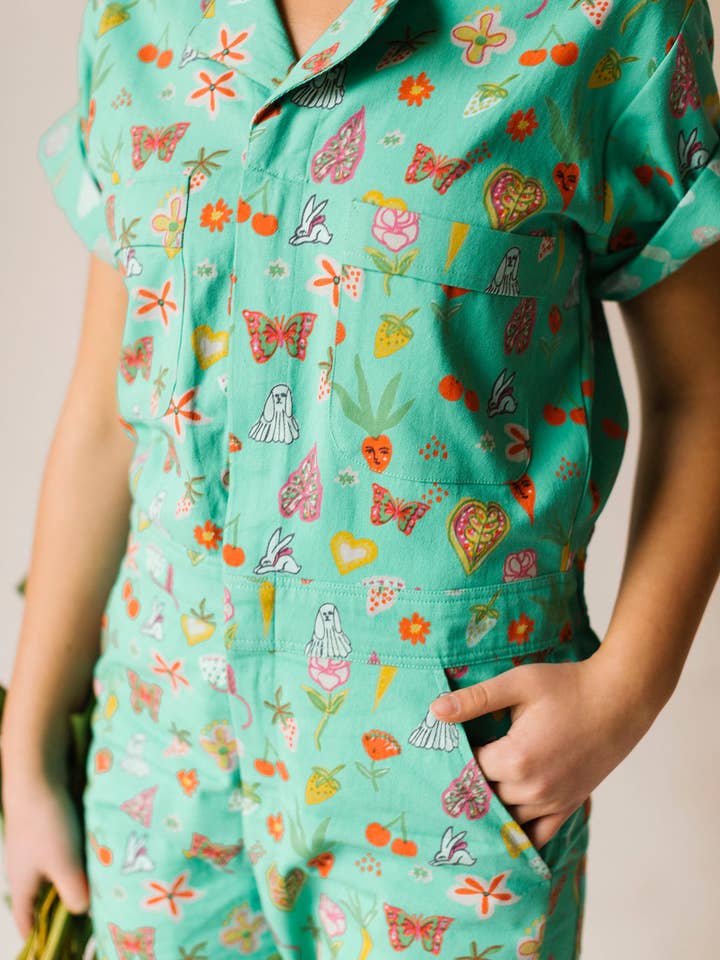 My Little Belleville - Wholesale Jumpsuit - Women's - New! Mint Garden | Printed jumpsuit | Boiler-suit | Romper3