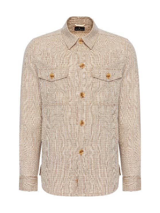 Khaki Safari Shacket for wholesale by Luchiano Visconti