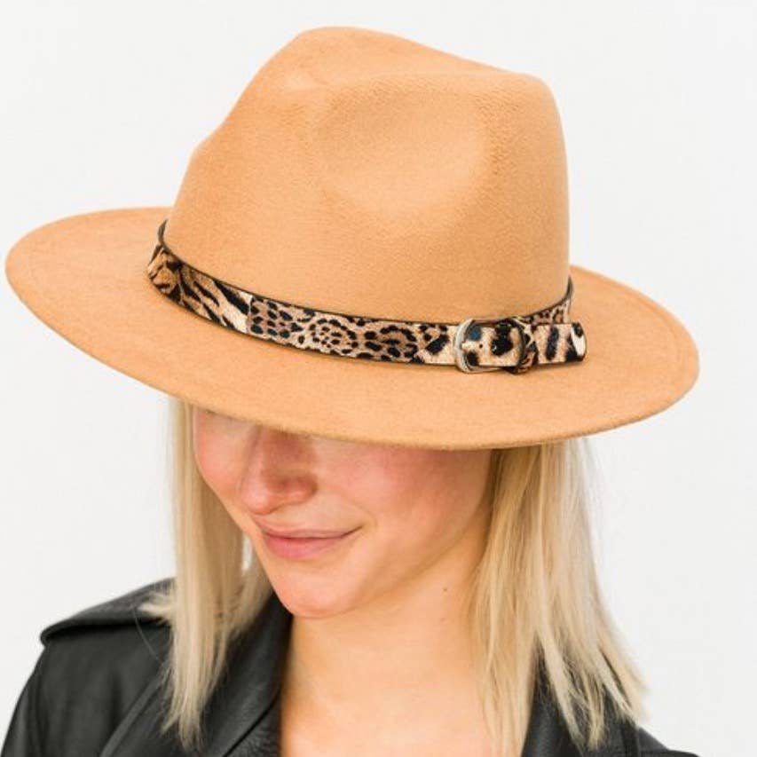 Ellison+Young - Wholesale Fedora - Dames - Fedora hoed met luipaardband1