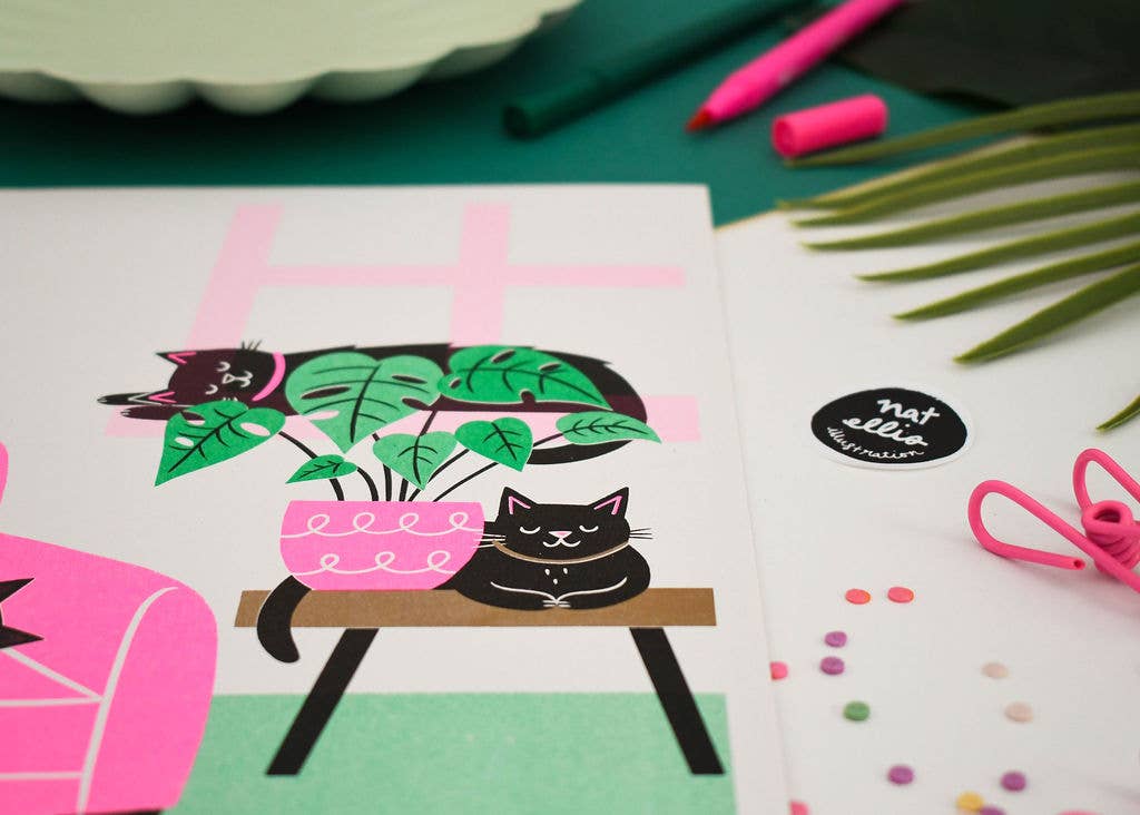 Nat Ellis Illustration - Wholesale Art print - Sleepy Sunday –  Heavyweight Riso Print4