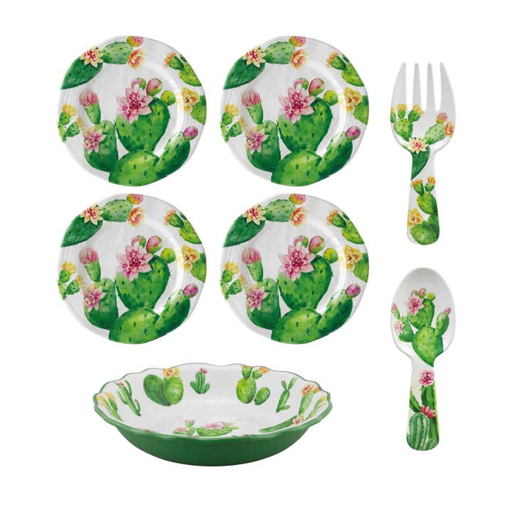 7-Piece Cactus Salad Serving Set for wholesale by Supreme Housewares