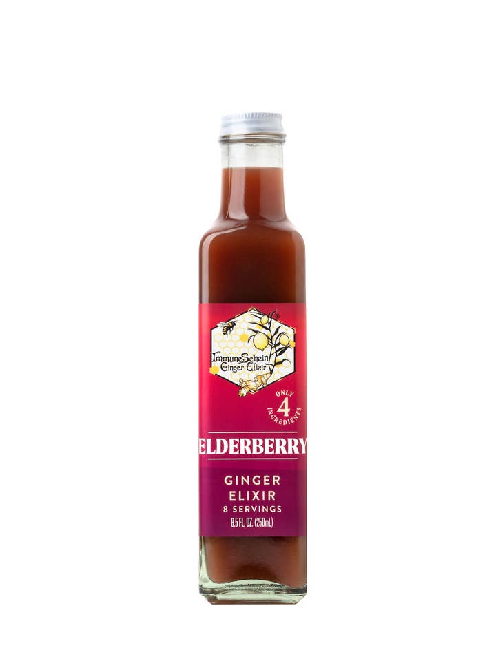 8.5 fl. oz. Elderberry Ginger Elixir for wholesale by ImmuneSchein Ginger Elixirs