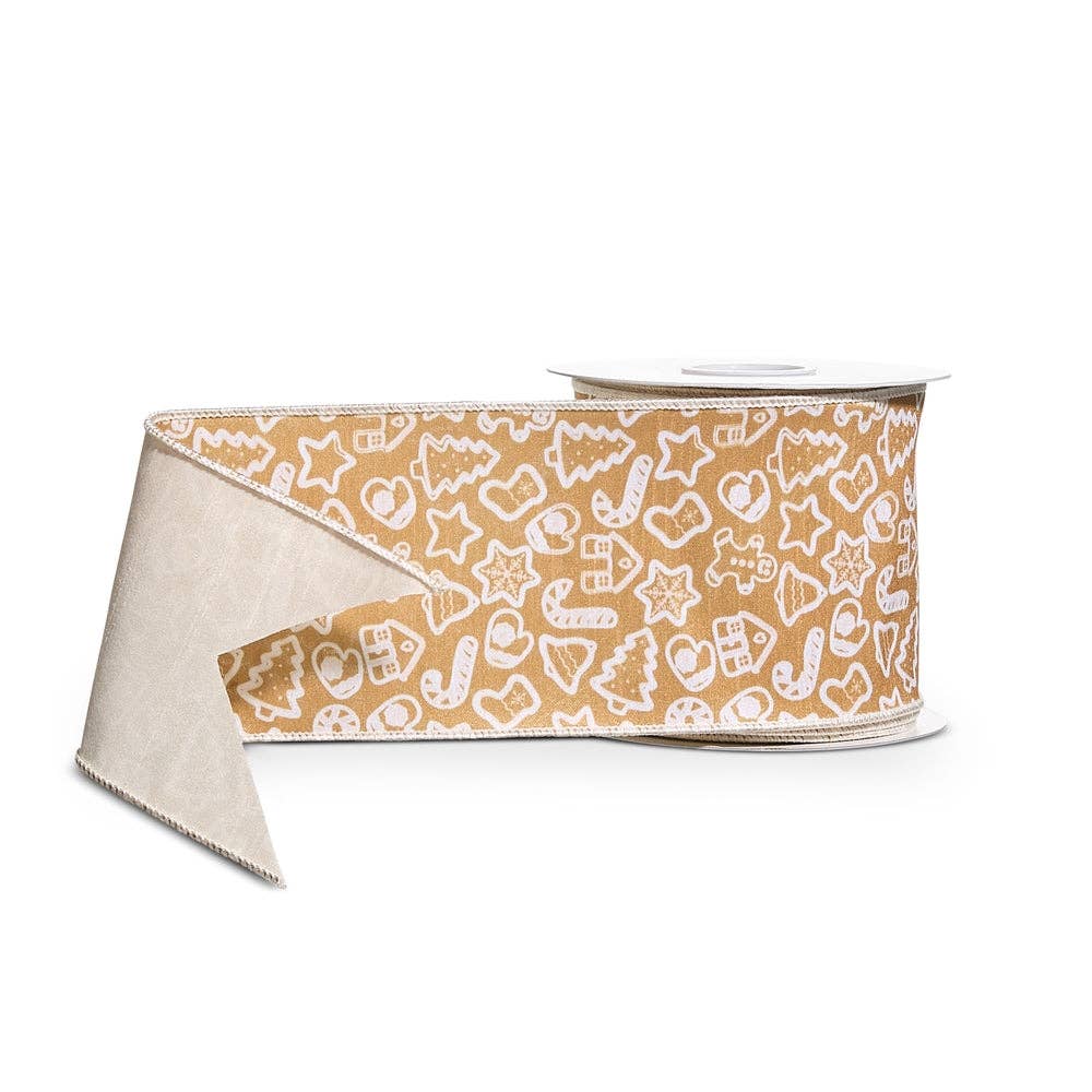 Dunn Deals - Wholesale Ribbon - Gift Wrapping - 4" X 10 Yds Gingerbread Wired Ribbon0