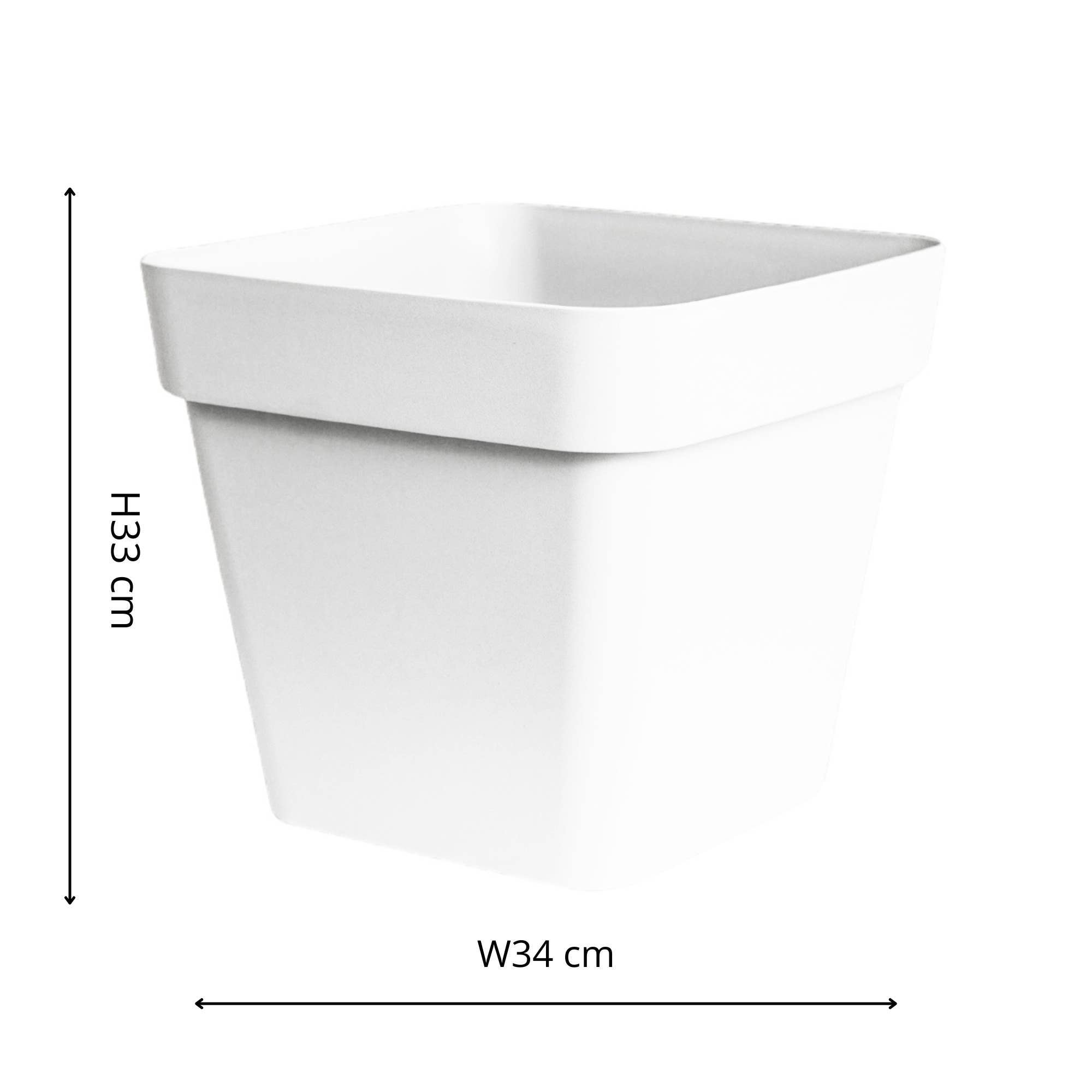 Ivyline International - Wholesale Plant Pot - Outdoor Recycled Plastic Cleo Square Planter with Wheels0