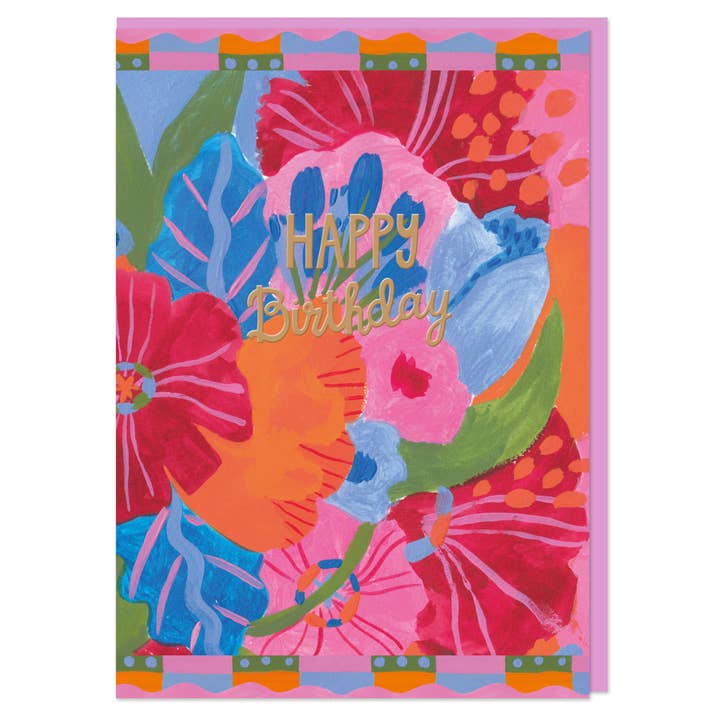 Raspberry Blossom - Wholesale Birthday Card - Happy Birthday (CAN049)