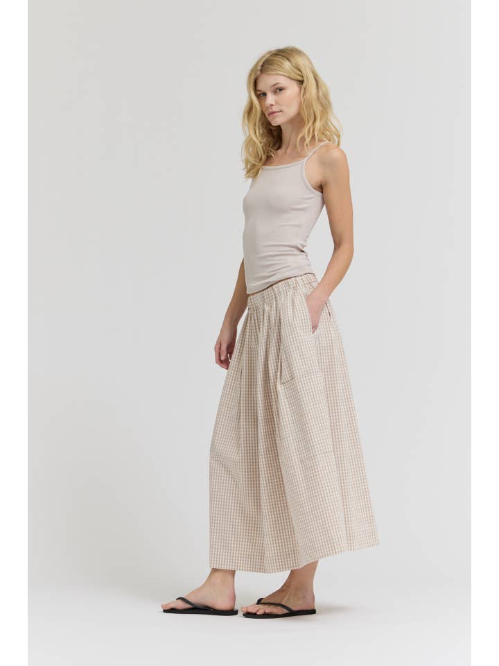Grade & Gather - Wholesale Skirt - Women's - 50902RG - PLEAT WAIST GIGNHAM SKIRT9