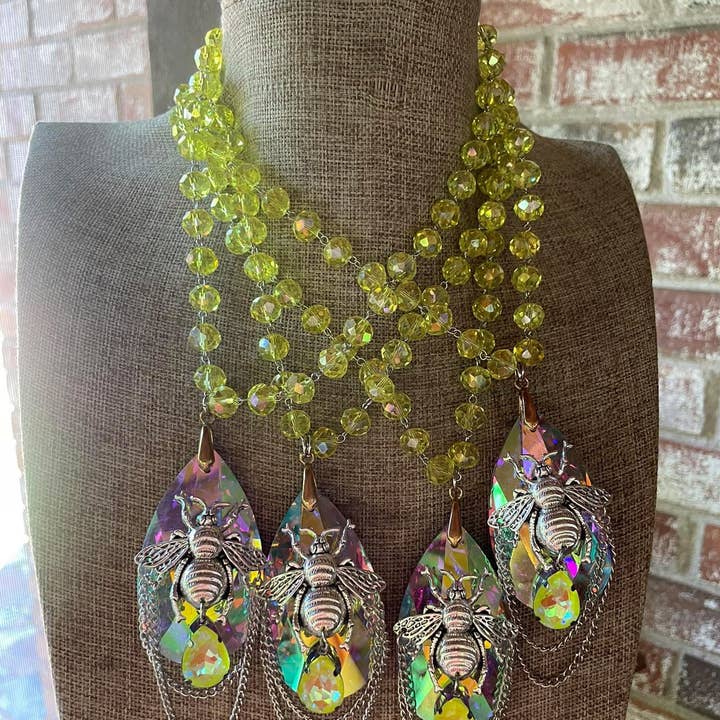 Gypsy South - Wholesale Pendant/Charm Necklace - Yellow Bee and Crystal Necklace 0