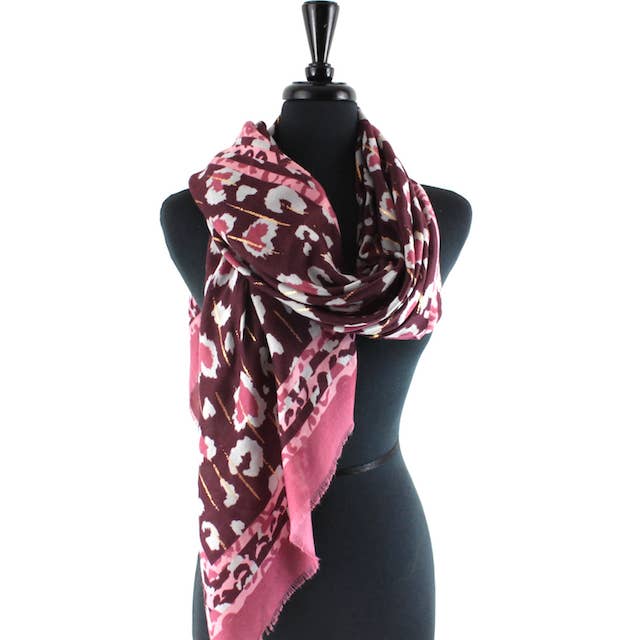 Pretty Persuasions - Wholesale Scarf - Women's - S24098 Hearts Afire Scarf w/Gold Metallic