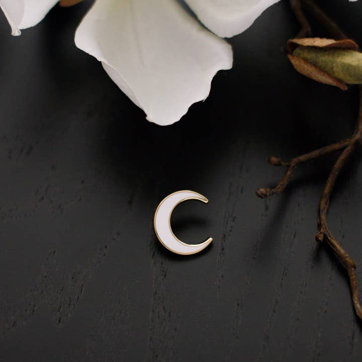 Moon - SUMMER Edition - A Tea Party with Dragons: Midnight Soiree Gold Hard Enamel Pin for wholesale by Keely Studios