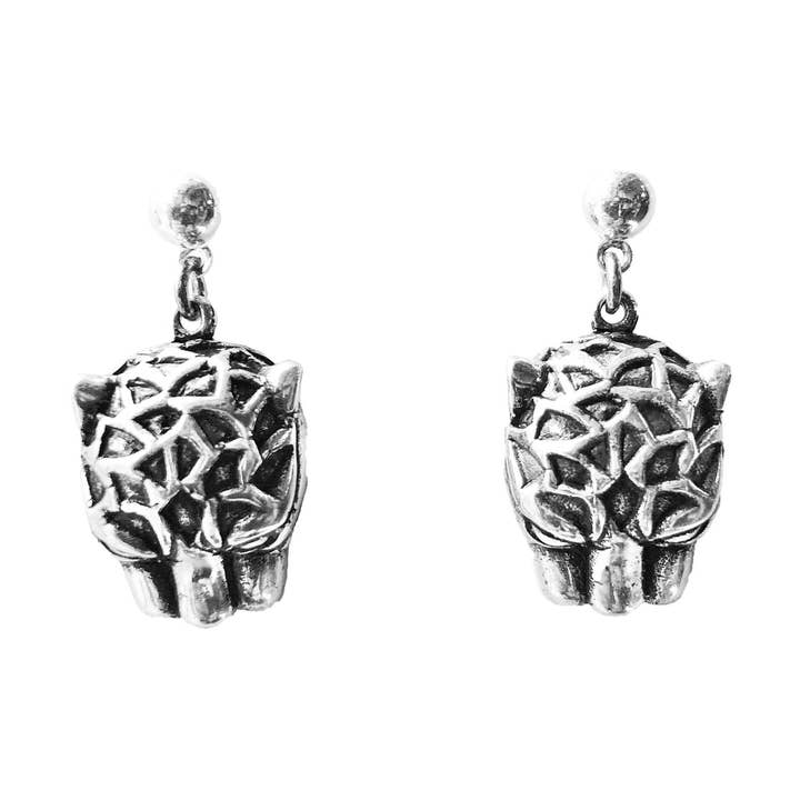 Stainless Silver Mini Panther Earrings for wholesale by Lotta Djossou Paris