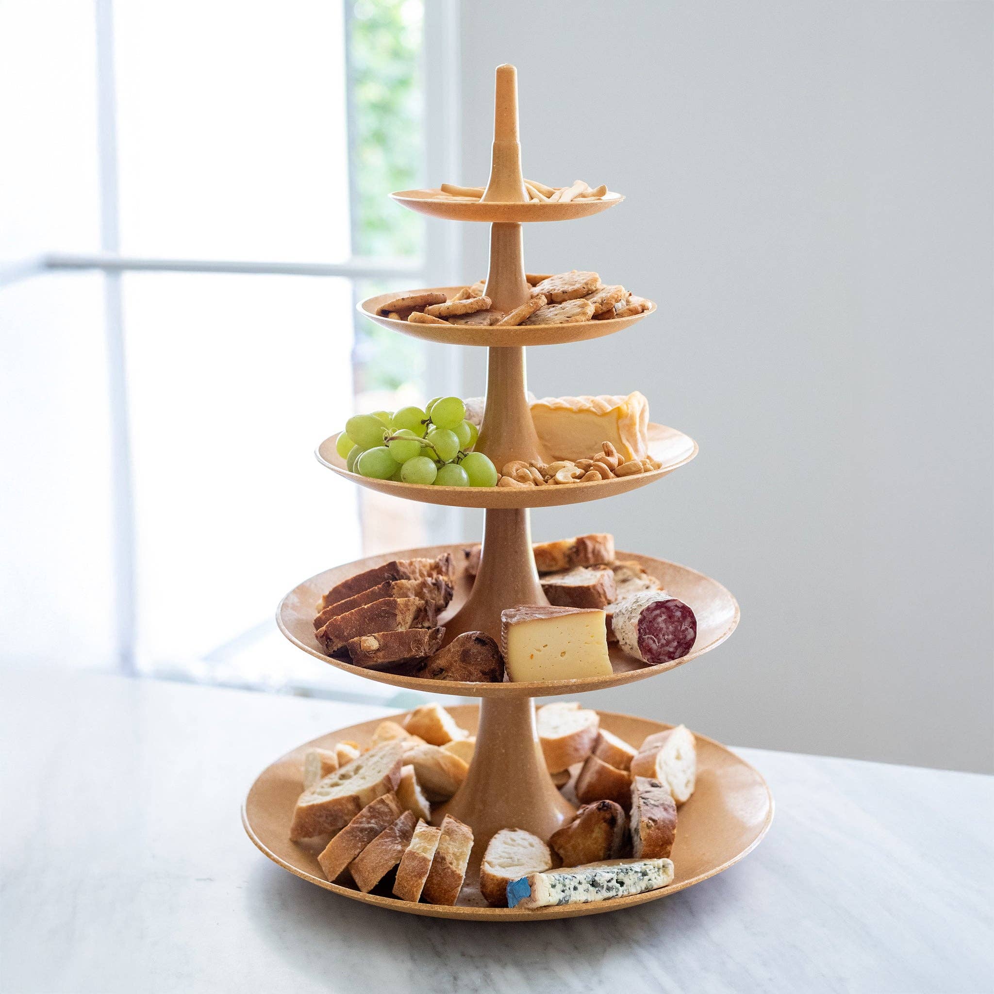 Nature wood BABELL BIG tiered stand for wholesale on Faire1