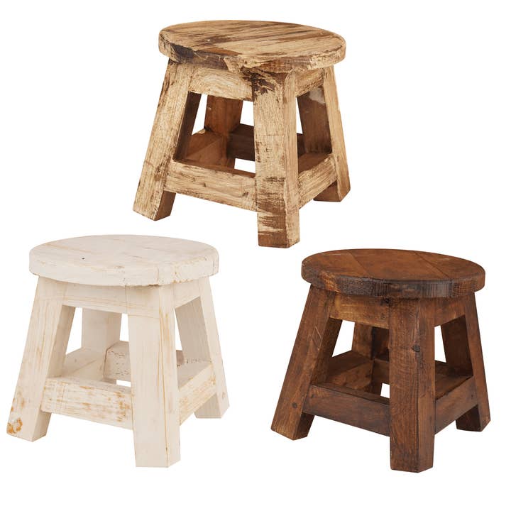 My Amigos Imports - Wholesale Stool - Farmhouse Reclaimed Wood Mini Stools-Stool-Home Decor-8x8 in7