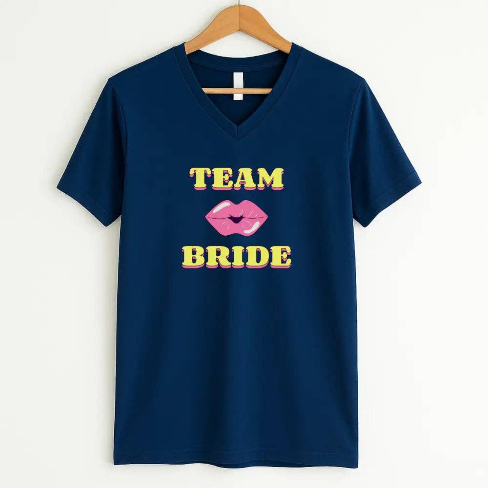 Adorb Custom Tees - Wholesale Screen Printed T-Shirt - Women's - 🍾 Team Bride & The Bride 💍 Bachelorette Party Matching V-Neck T-Shirts9