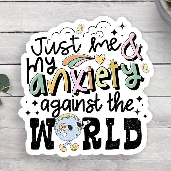 Anxiety Vinyl Sticker for wholesale by Expression Design Co