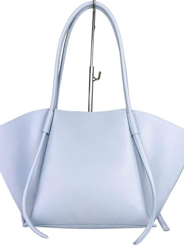 MI115LBL Italian Light Blue Leather Tote Bag for wholesale by JIJOU CAPRI