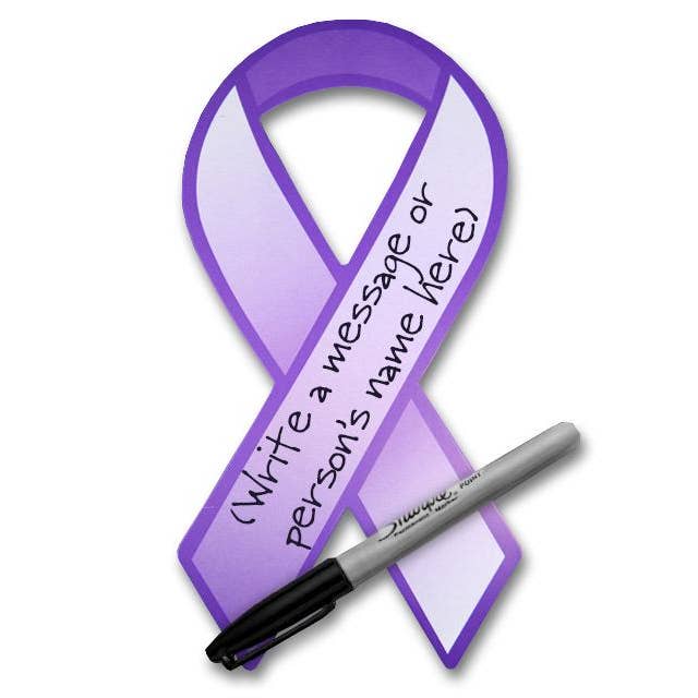 The Awareness Company - Wholesale Ribbon - Gift Wrapping - Purple Ribbon Paper Donation Ribbons (50/Pack)